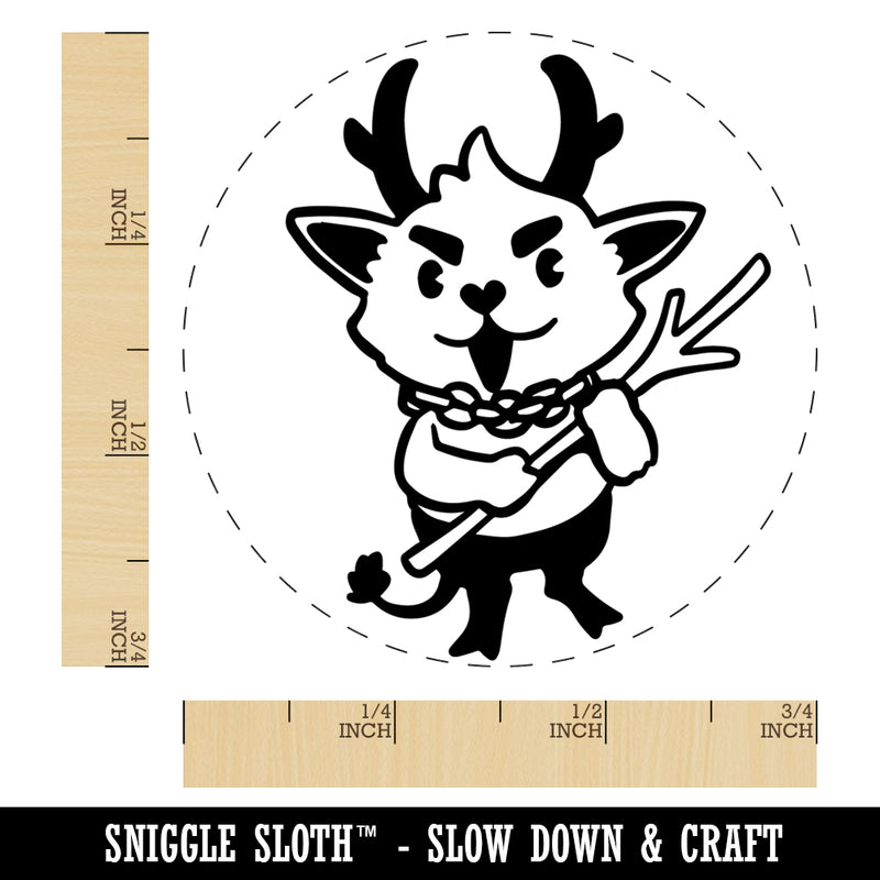 Little Christmas Krampus Rubber Stamp for Stamping Crafting Planners