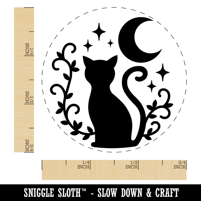 Cat Moon Stars Rubber Stamp for Stamping Crafting Planners