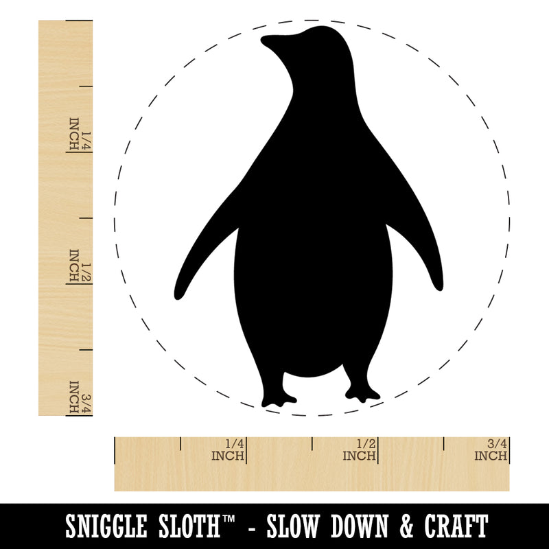 Chill Penguin Silhouette Rubber Stamp for Stamping Crafting Planners