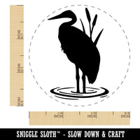 Heron Bird Silhouette Rubber Stamp for Stamping Crafting Planners