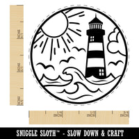 Lighthouse Sea Ocean Waves Rubber Stamp for Stamping Crafting Planners