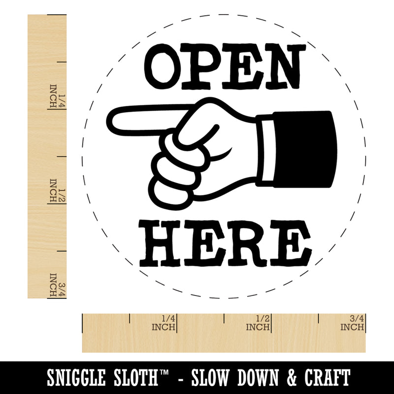 Open Here Pointing Hand Rubber Stamp for Stamping Crafting Planners