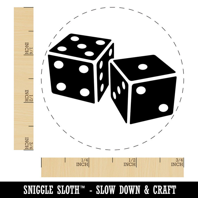 Pair of Dice Die Rubber Stamp for Stamping Crafting Planners