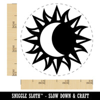 Solar Eclipse Sun Moon Rubber Stamp for Stamping Crafting Planners