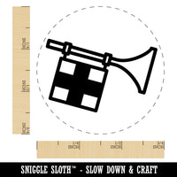 Horn with Flag Tarot Card Rubber Stamp for Stamping Crafting Planners