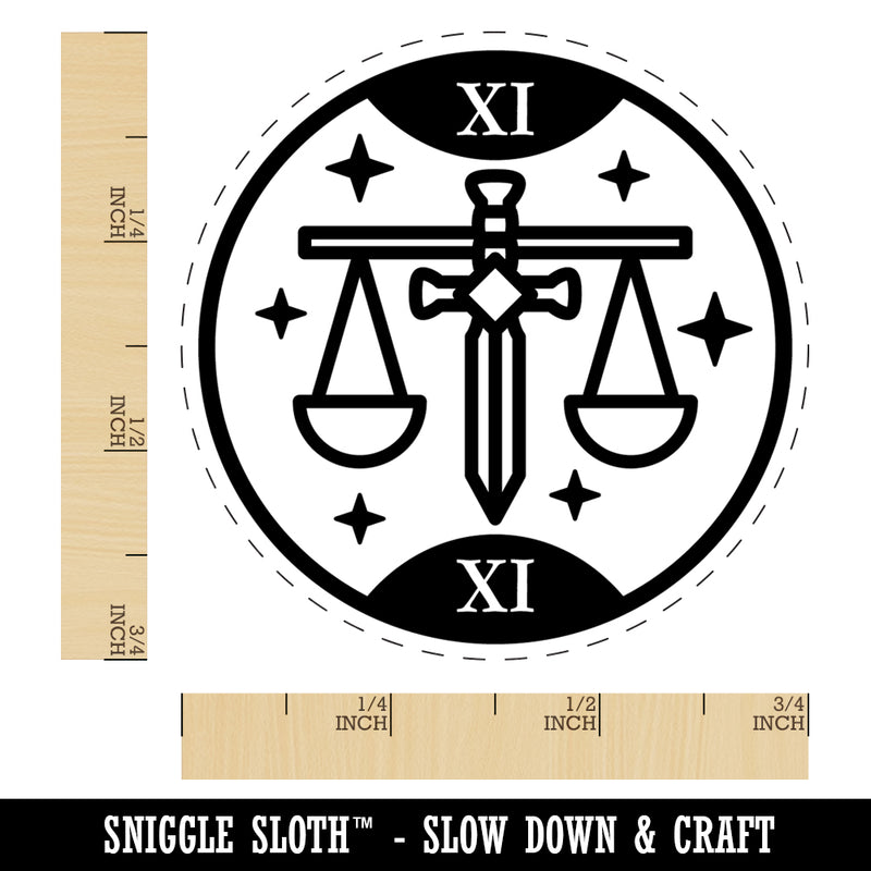 Justice Tarot Card Rubber Stamp for Stamping Crafting Planners
