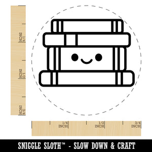 Kawaii Stack of Books Teacher School Rubber Stamp for Stamping Crafting Planners