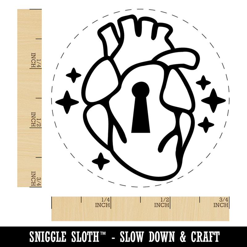 Magic Heart Keyhole Rubber Stamp for Stamping Crafting Planners