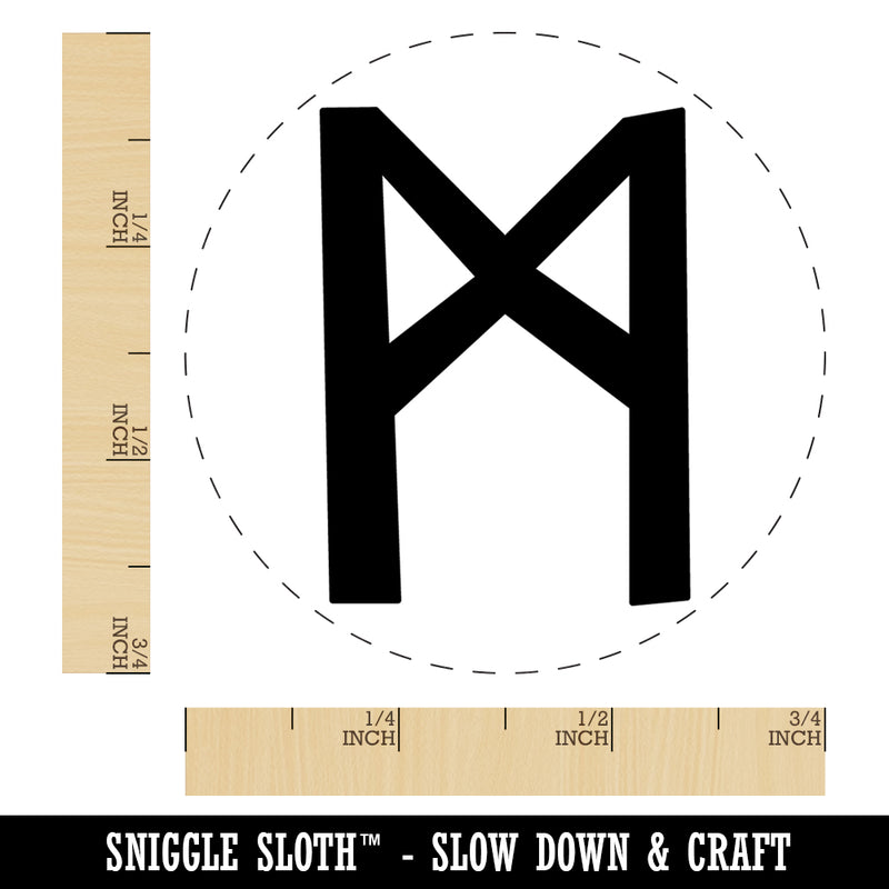 Norse Viking Dwarven Rune Letter M Rubber Stamp for Stamping Crafting Planners