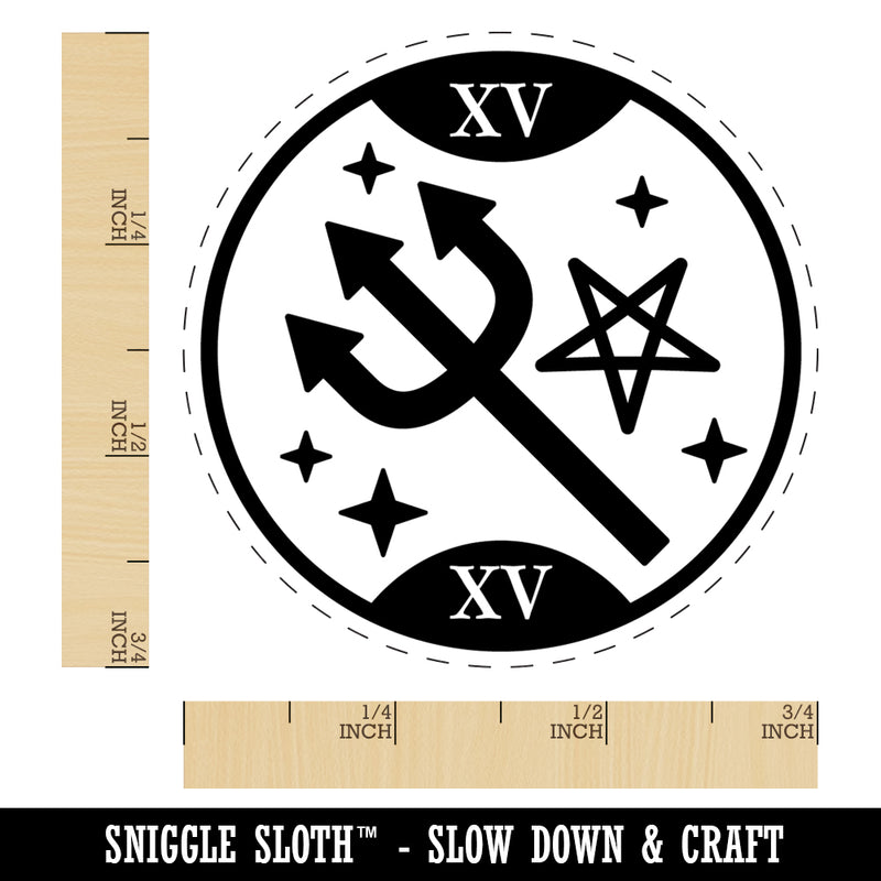 The Devil Tarot Card Rubber Stamp for Stamping Crafting Planners