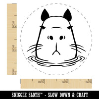 Capybara Sitting In Water Rubber Stamp for Stamping Crafting Planners