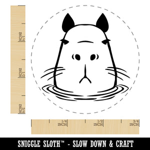 Capybara Sitting In Water Rubber Stamp for Stamping Crafting Planners