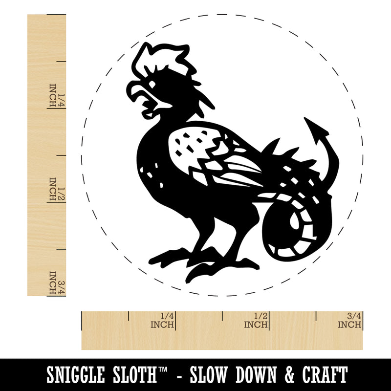 Cockatrice Mythical Monster Rubber Stamp for Stamping Crafting Planners