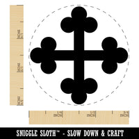 Cross Bottony Trefoil Buds Rubber Stamp for Stamping Crafting Planners