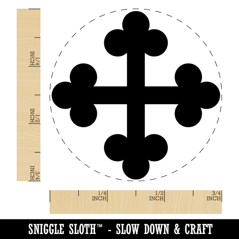 Cross Bottony Trefoil Buds Rubber Stamp for Stamping Crafting Planners