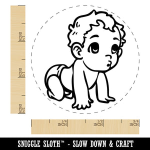 Cute Crawling Baby Rubber Stamp for Stamping Crafting Planners