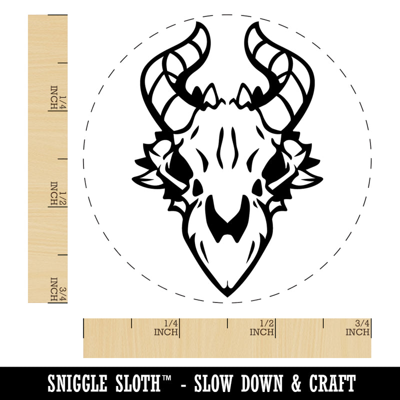 Dragon Skull Horns Rubber Stamp for Stamping Crafting Planners