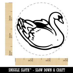 Elegant Swan Bird Rubber Stamp for Stamping Crafting Planners