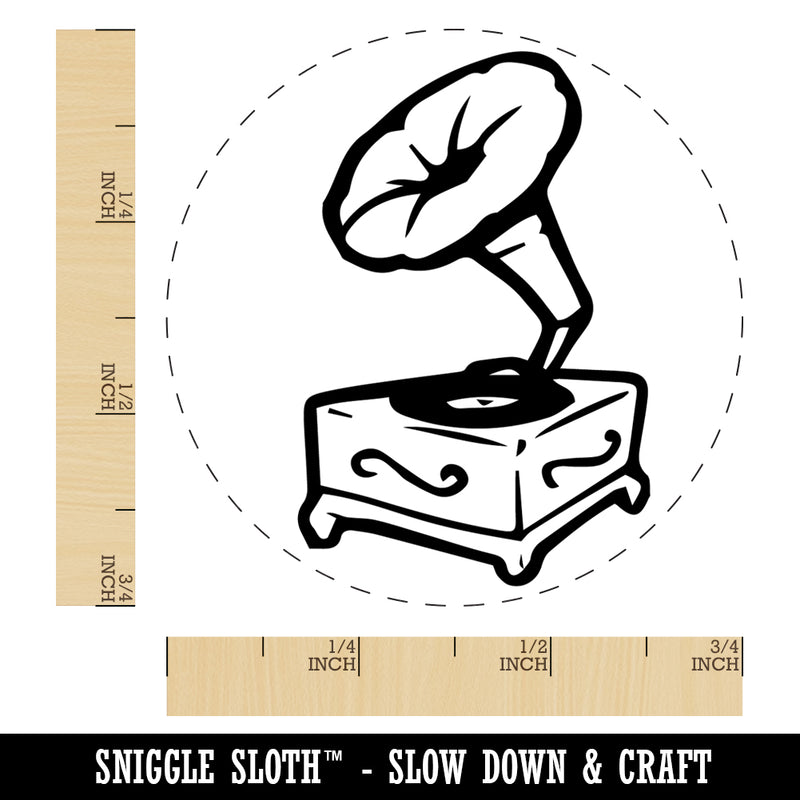 Gramophone Antique Record Player Rubber Stamp for Stamping Crafting Planners