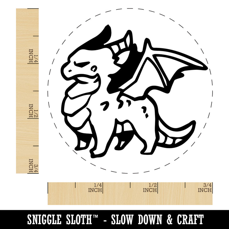 Grumpy Little Winged Dragon Rubber Stamp for Stamping Crafting Planners