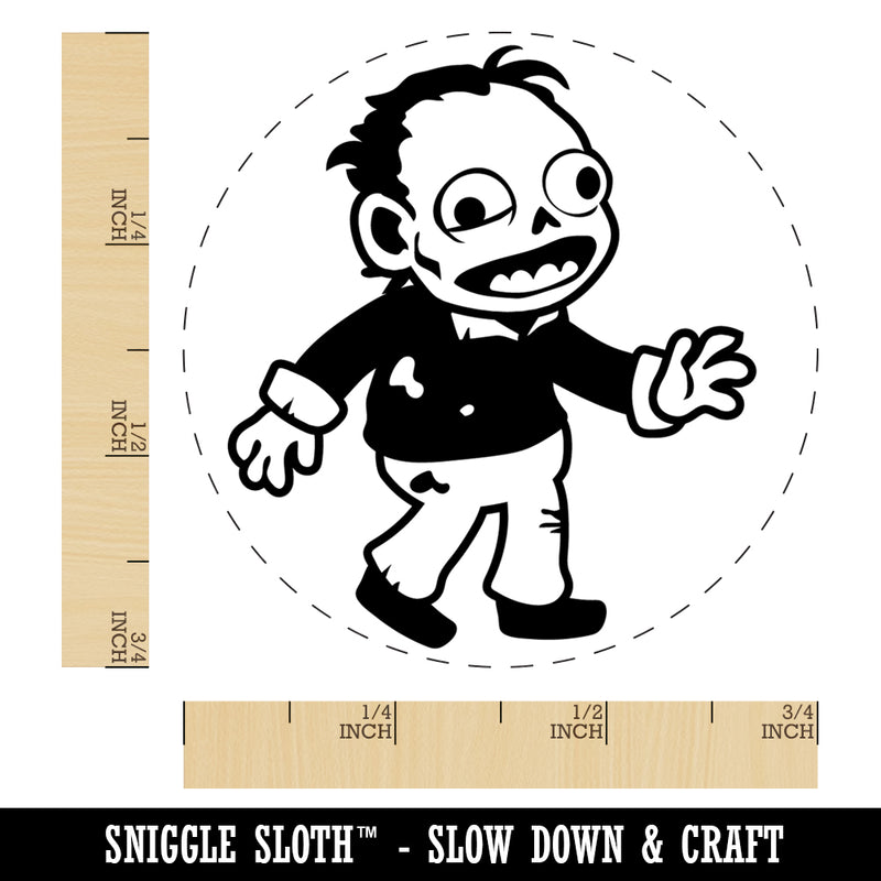 Happy Zombie Shambling Undead Monster Rubber Stamp for Stamping Crafting Planners