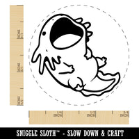 Hungry Axolotl Big Mouth Rubber Stamp for Stamping Crafting Planners