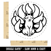 Kitsune Japanese Nine Tailed Fox Rubber Stamp for Stamping Crafting Planners