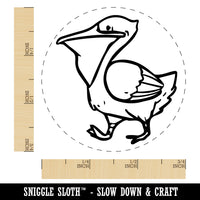 Pelican Bird Walking Rubber Stamp for Stamping Crafting Planners
