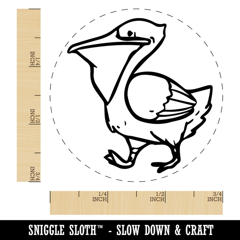 Pelican Bird Walking Rubber Stamp for Stamping Crafting Planners