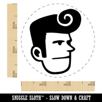 Rockabilly Man with Pompadour Rubber Stamp for Stamping Crafting Planners