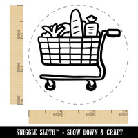 Shopping Cart Full Groceries Food Rubber Stamp for Stamping Crafting Planners