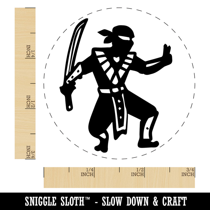 Stealthy Ninja with Sword Rubber Stamp for Stamping Crafting Planners