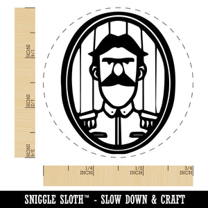 Vintage General Portrait Soldier Rubber Stamp for Stamping Crafting Planners