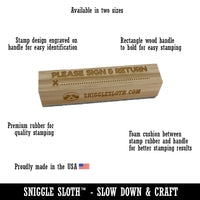 Please Deliver To Cursive Script Rectangle Rubber Stamp for Stamping Crafting