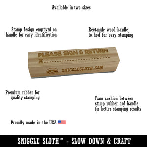 Sign Here in Arrow Pointer Rectangle Rubber Stamp for Stamping Crafting