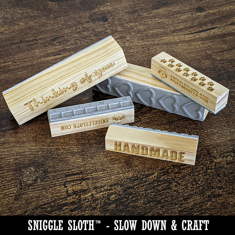 Sloths Hanging Around Border Rectangle Rubber Stamp for Stamping Crafting
