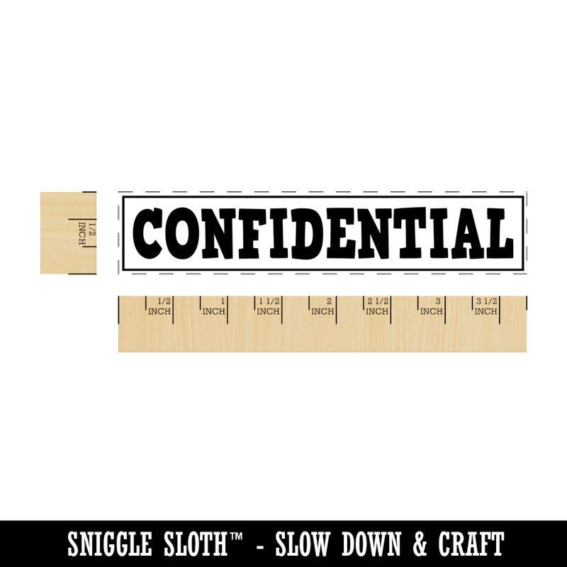 Confidential Fun Text Rectangle Rubber Stamp for Stamping Crafting