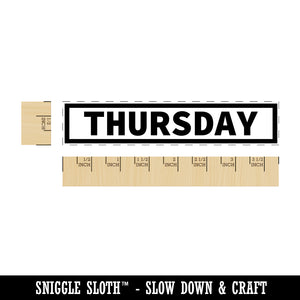 Day of Week Thursday Bold Line Border Rectangle Rubber Stamp for Stamping Crafting