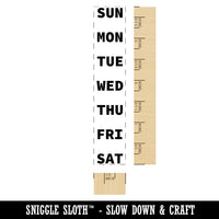 Days of the Week Sunday Start List Bullets Vertical Rectangle Rubber Stamp for Stamping Crafting