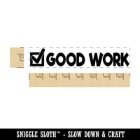 Good Work with Checkmark Teacher School Rectangle Rubber Stamp for Stamping Crafting
