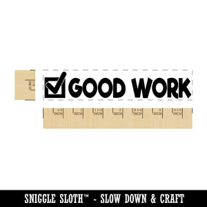 Good Work with Checkmark Teacher School Rectangle Rubber Stamp for Stamping Crafting