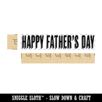 Happy Father's Day Drop Shadow Rectangle Rubber Stamp for Stamping Crafting