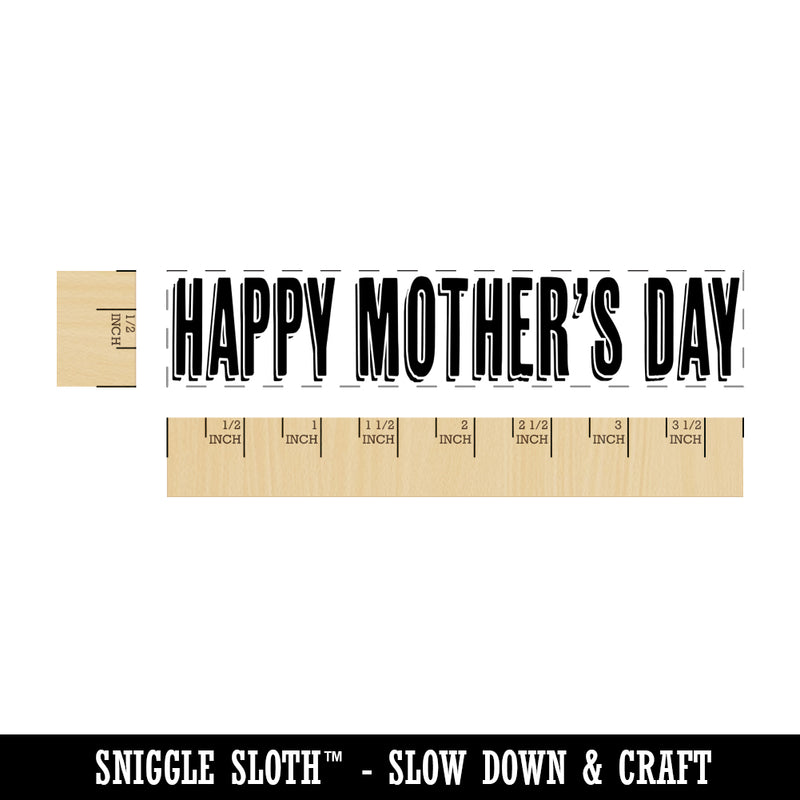 Happy Mother's Day Drop Shadow Rectangle Rubber Stamp for Stamping Crafting