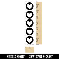 Hearts in Circles Check Box List Bullets Vertical Rectangle Rubber Stamp for Stamping Crafting