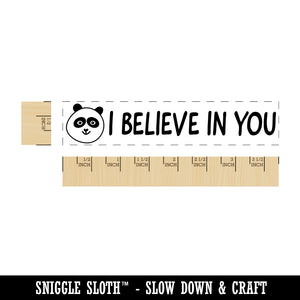 I Believe in You Panda Teacher School Rectangle Rubber Stamp for Stamping Crafting