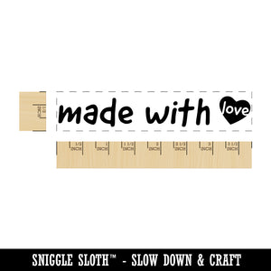 Made with Love Heart Sweet Rectangle Rubber Stamp for Stamping Crafting
