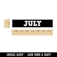 Month July Bold Rectangle Rubber Stamp for Stamping Crafting