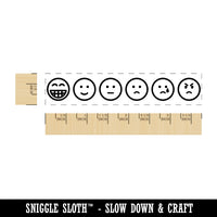 Mood Tracker Six Emotions Happy Sad Mad Self Care Rectangle Rubber Stamp for Stamping Crafting