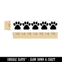 Paw Prints Border Horizontal Rectangle Rubber Stamp for Stamping Crafting