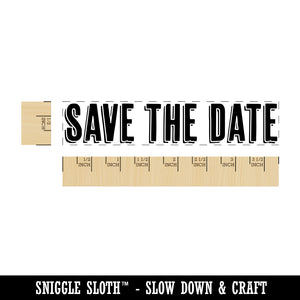 Save the Date Drop Shadow Rectangle Rubber Stamp for Stamping Crafting